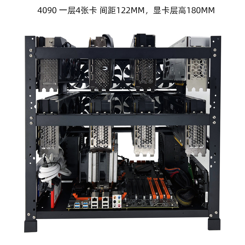 Stackable Open Air GPU Rack 6  - đánh giá và giá Gpu Mining Rig Frame 8 Gpu